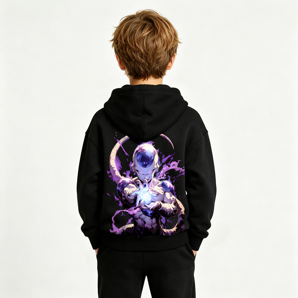 Dragon Ball Anime Graphic Hoodie for Frieza Kids Cartoon Print Cotton Tee