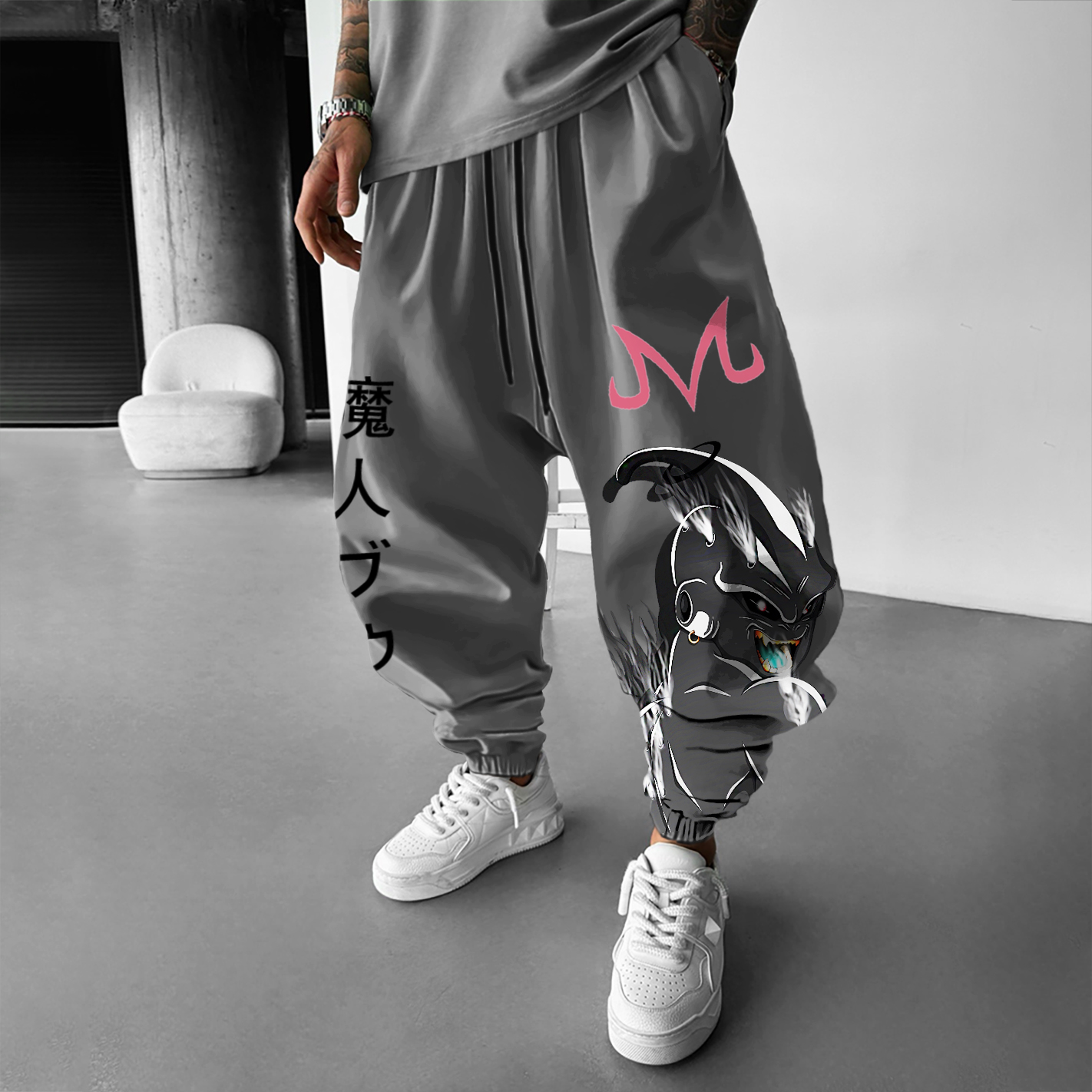 Unisex Anime Lover Print Casual Oversized Harem Pants-AnimeClothe