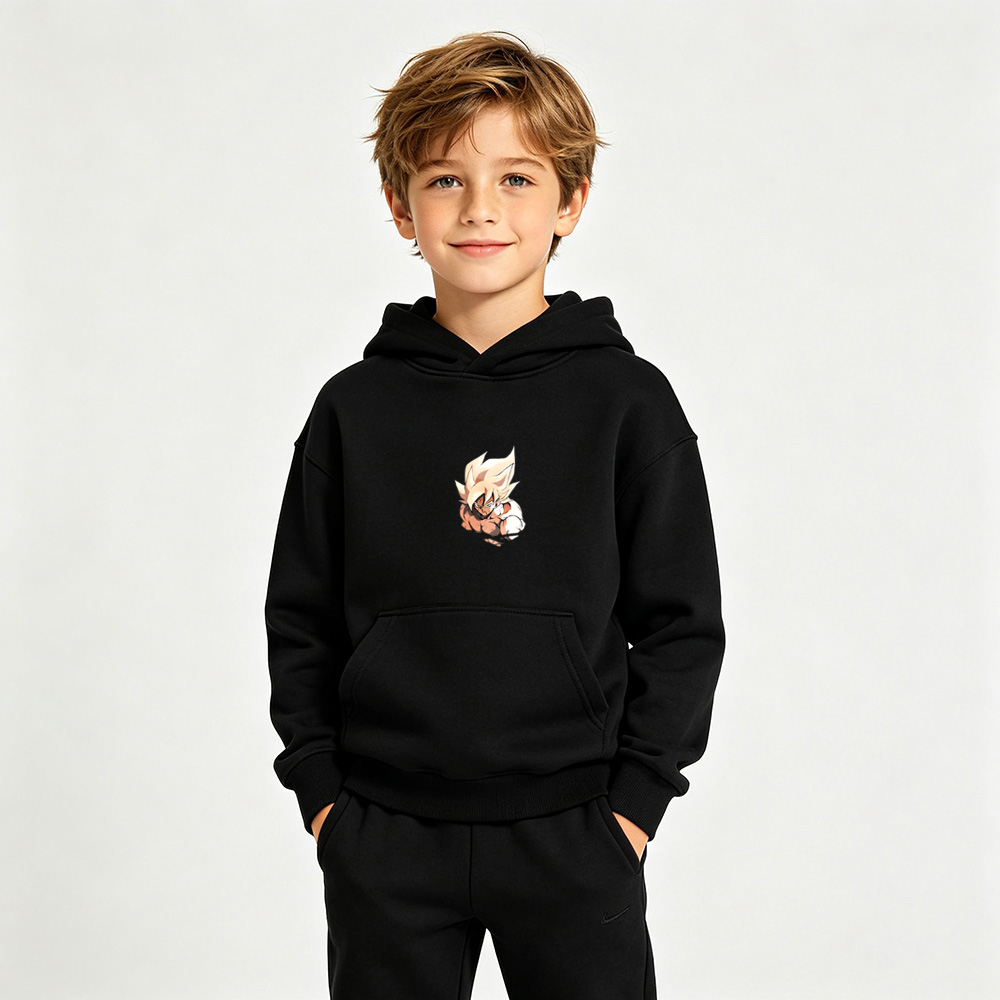 Dragon Ball Anime Graphic Hoodie for Gohan Kids Cartoon Print Cotton Tee