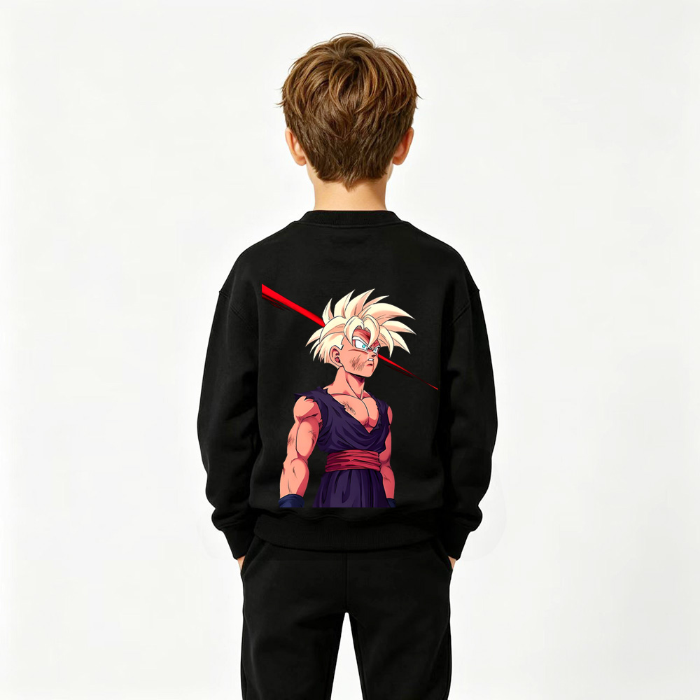 Dragon Ball Anime Graphic Crewneck Sweatshirt for Gohan Kids Cartoon Print Cotton Tee