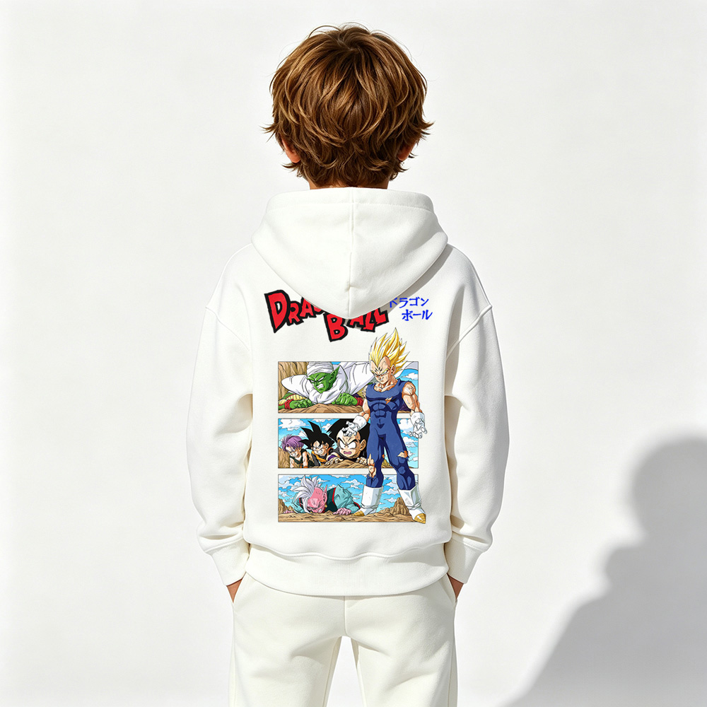 Dragon Ball Anime Graphic Hoodie for Kids Cartoon Print Cotton Tee
