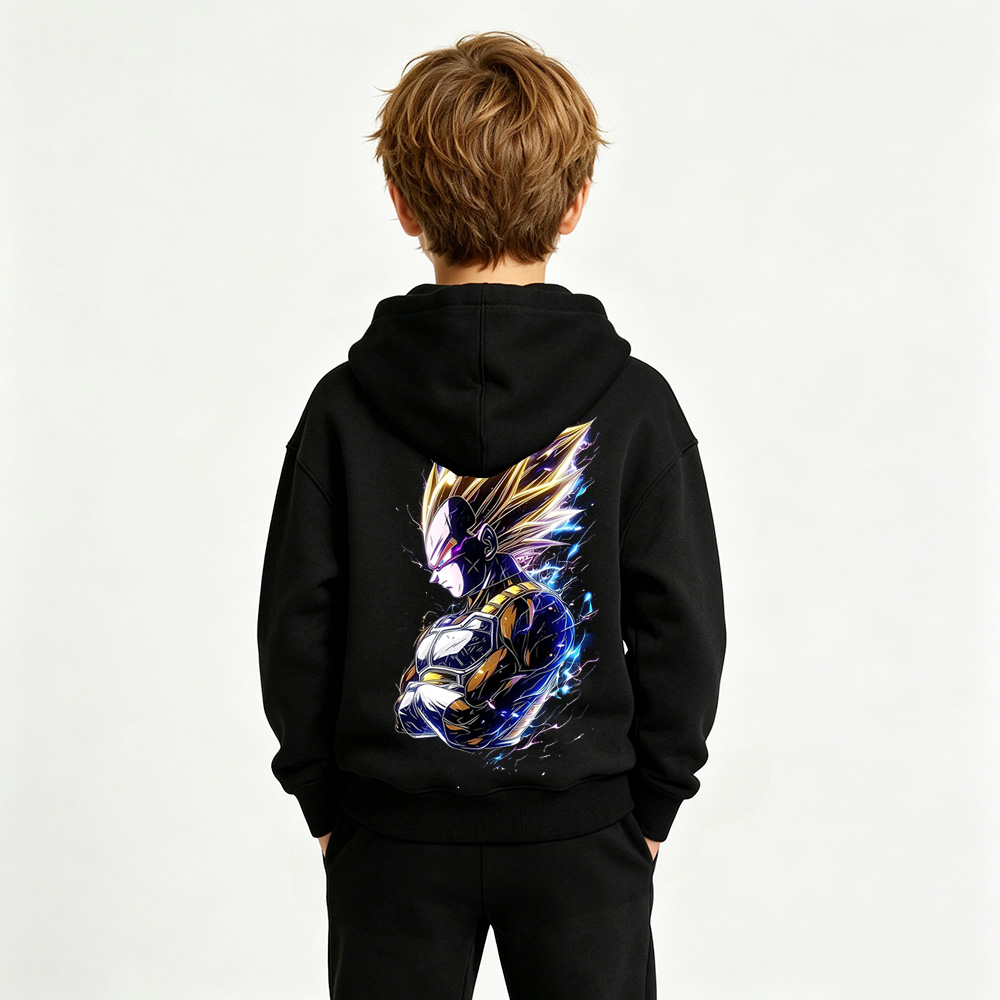 Dragon Ball Anime Graphic Hoodie for Vegeta Kids Cartoon Print Cotton Tee