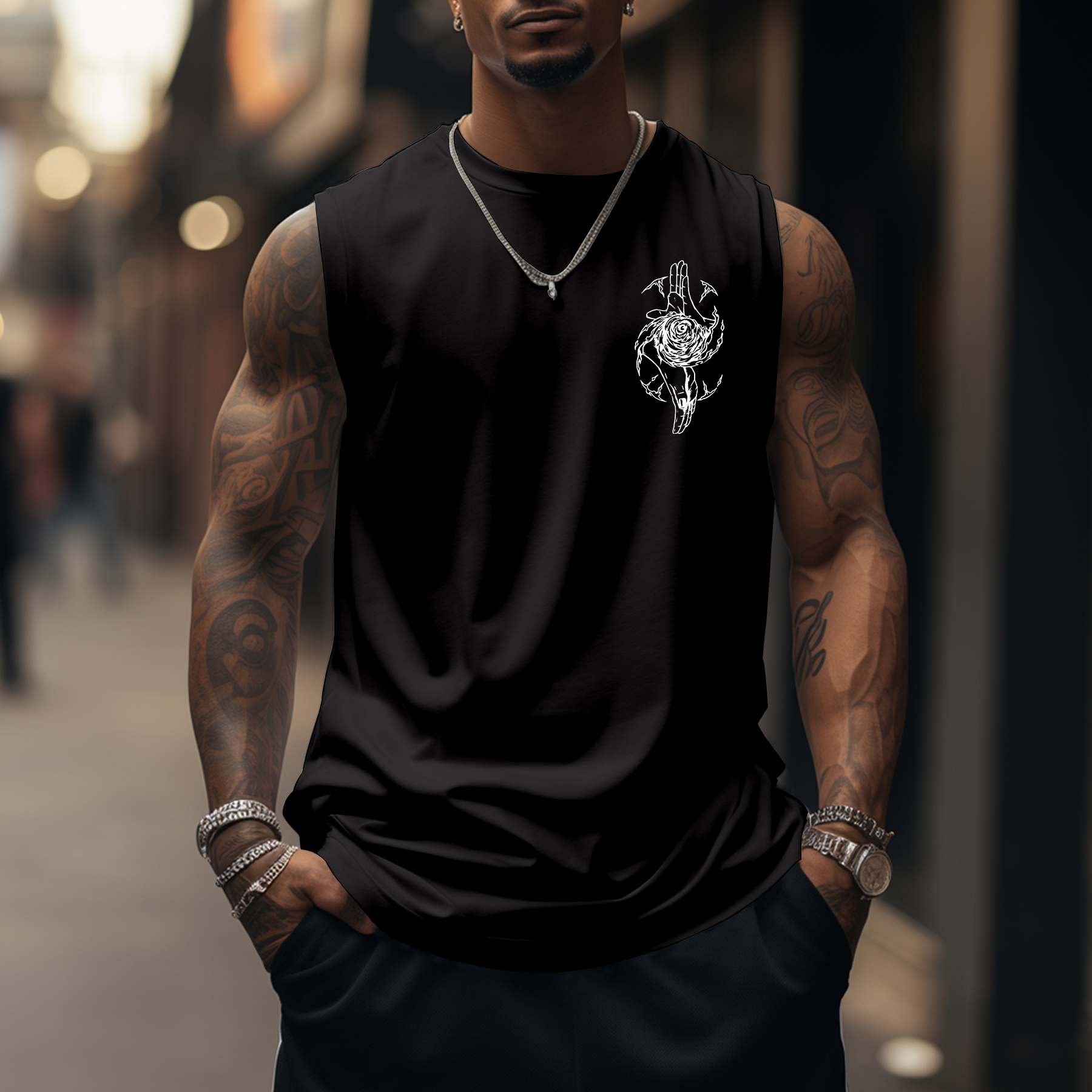 Oversized Anime Print Sports Tank Top-AnimeClothe