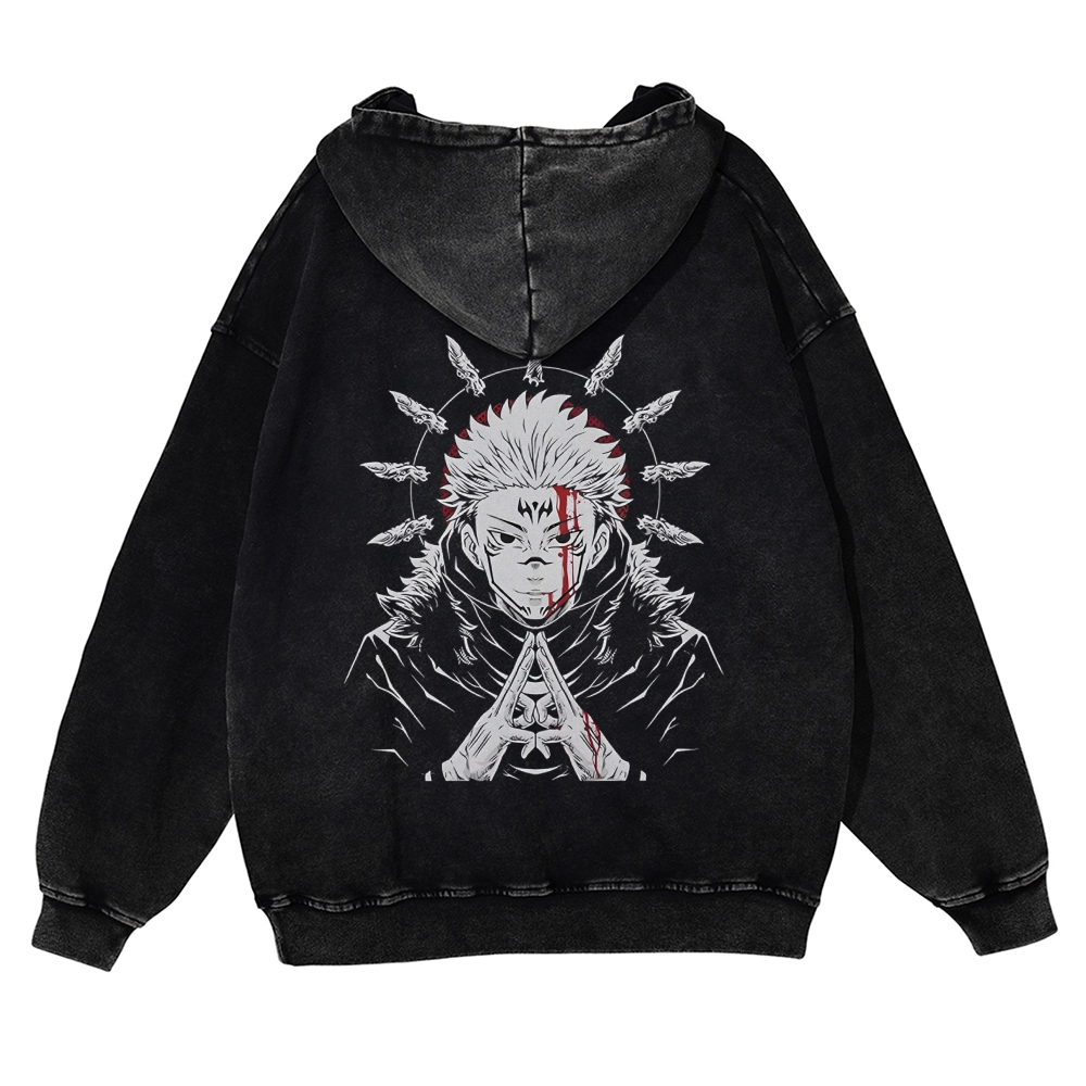 Vintage Washed Hoodie-AnimeClothe