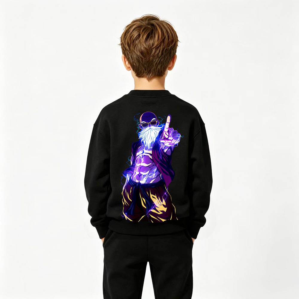 Dragon Ball Anime Graphic Crewneck Sweatshirt for Master Roshi Kids Cartoon Print Cotton Tee
