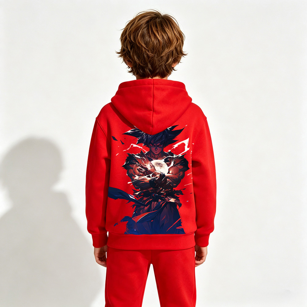 Dragon Ball Goku Anime Graphic Hoodie for Kids Cartoon Print Cotton Tee