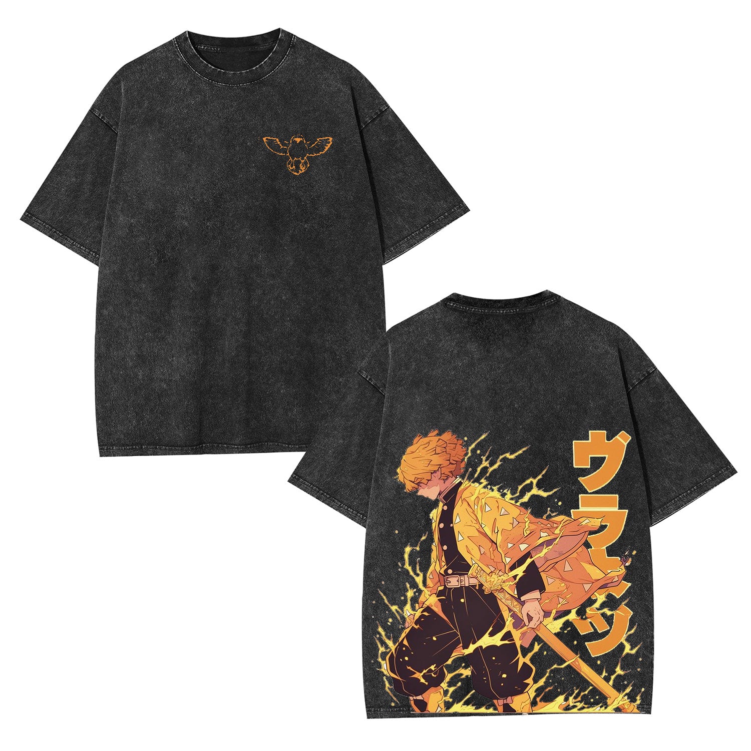 DEMON SLAYER ZENITSU UNISEX ANIME OVERSIZED TEE-[DS]