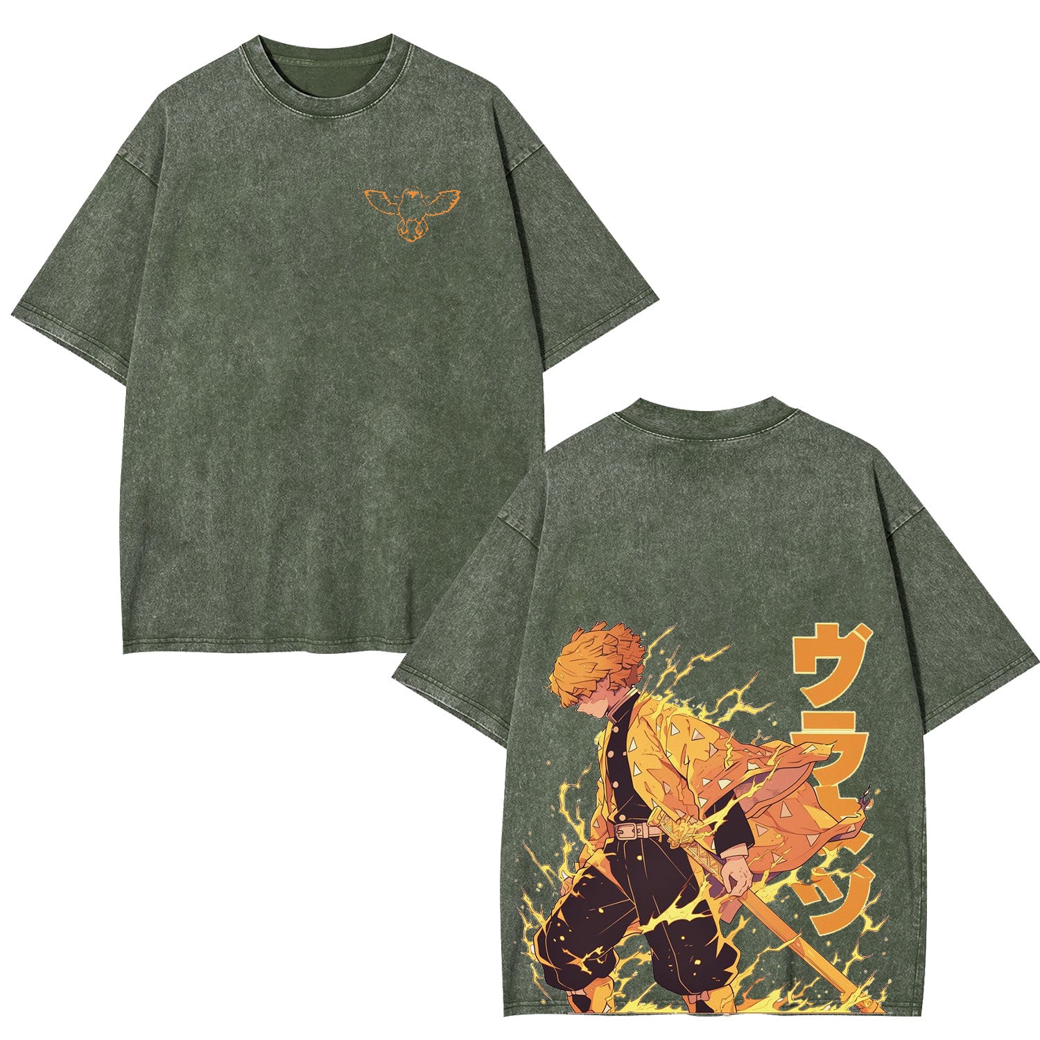DEMON SLAYER ZENITSU UNISEX ANIME OVERSIZED TEE-[DS]