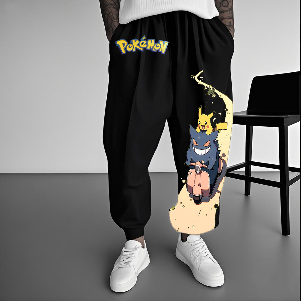 cartoon Print casual trousers-AnimeClothe