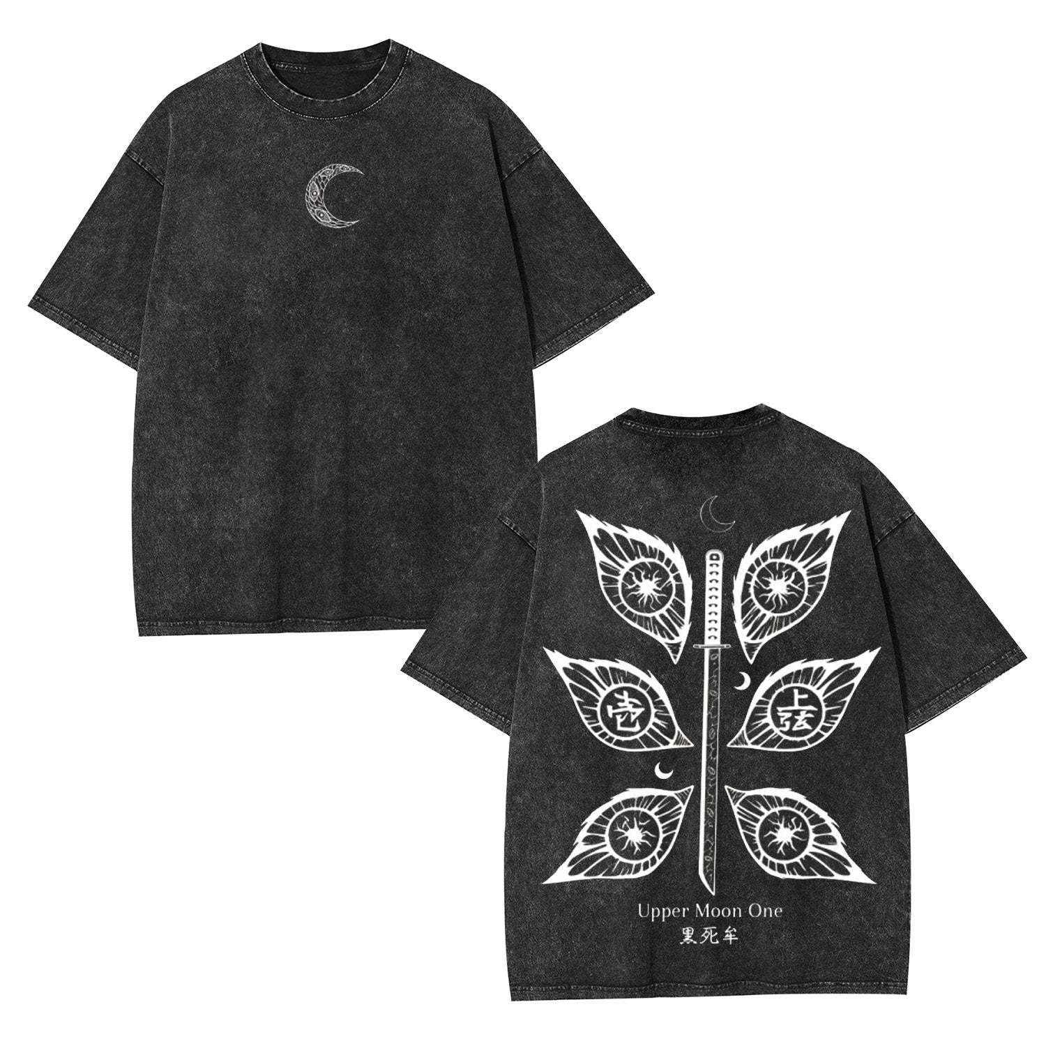 KOKUSHIBO DEMON SLAYER UNISEX WASHED T-SHIRT-[DS]