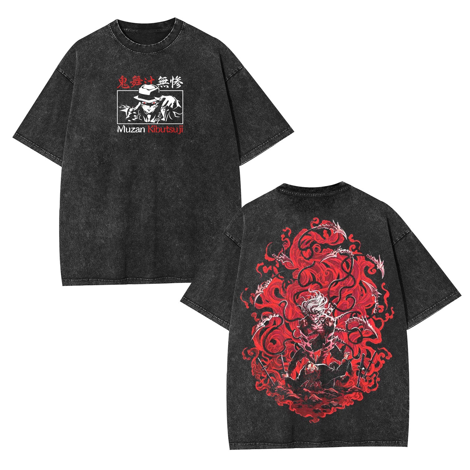 MUZAN KIBUTSUJI DEMON SLAYER UNISEX WASHED T-SHIRT-[DS]