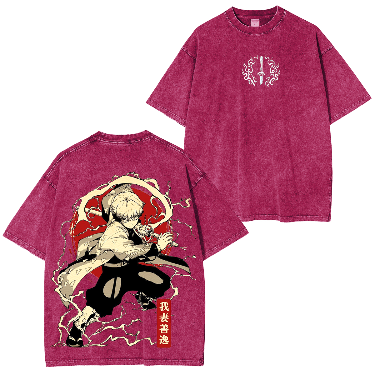 Zenitsu,Demon Slayer Anime Unisex Washed T-Shirt