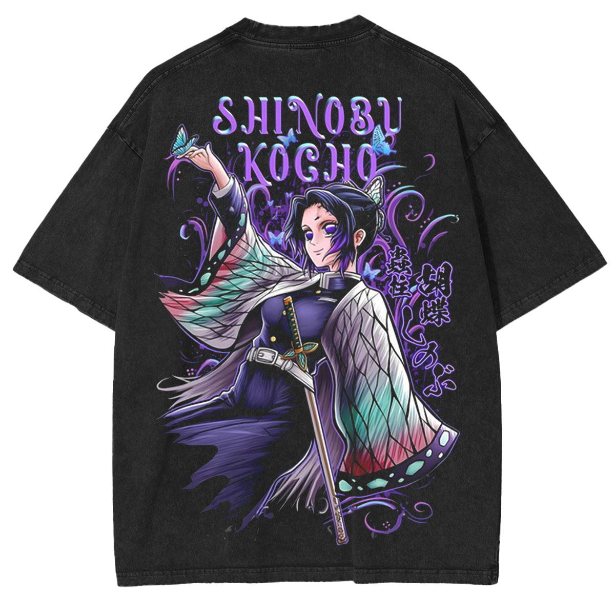 Kochou Shinobu ,Demon Slayer Anime Unisex Washed T-Shirt