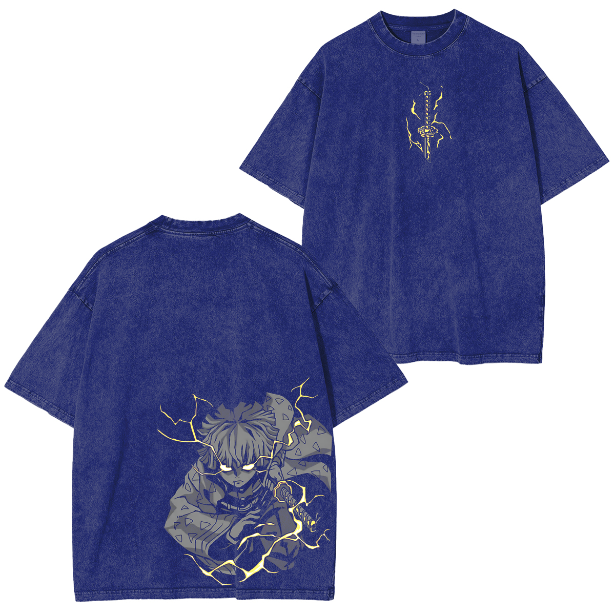 Zenitsu Agatsuma, Demon Slayer Anime Unisex Washed T-Shirt