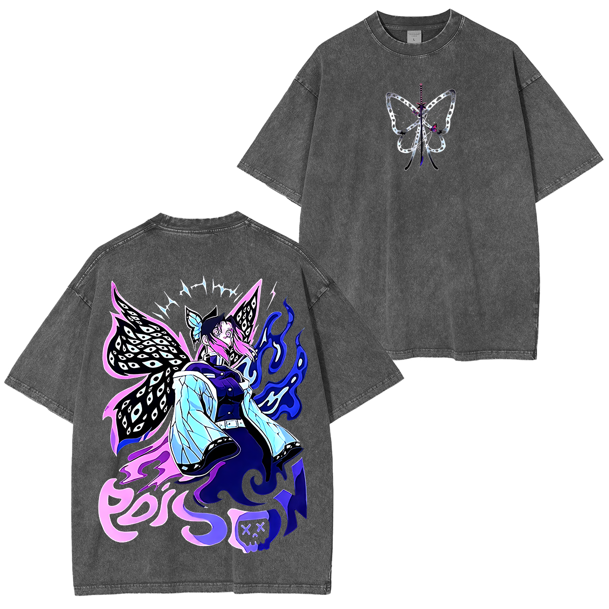 Shinobu, Demon Slayer Anime Unisex Washed T-Shirt