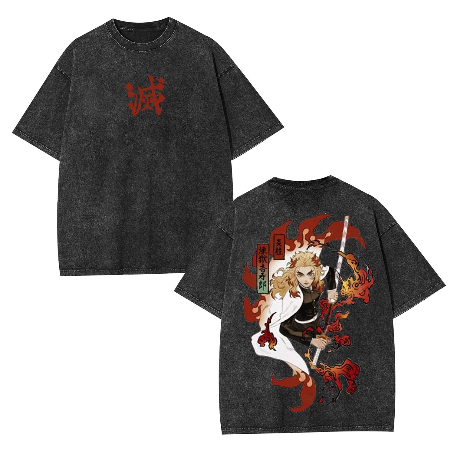 UNISEX ANIME INSPIRED VINTAGE OVERSIZED TEE丨DEMON SLAYER-[DS]