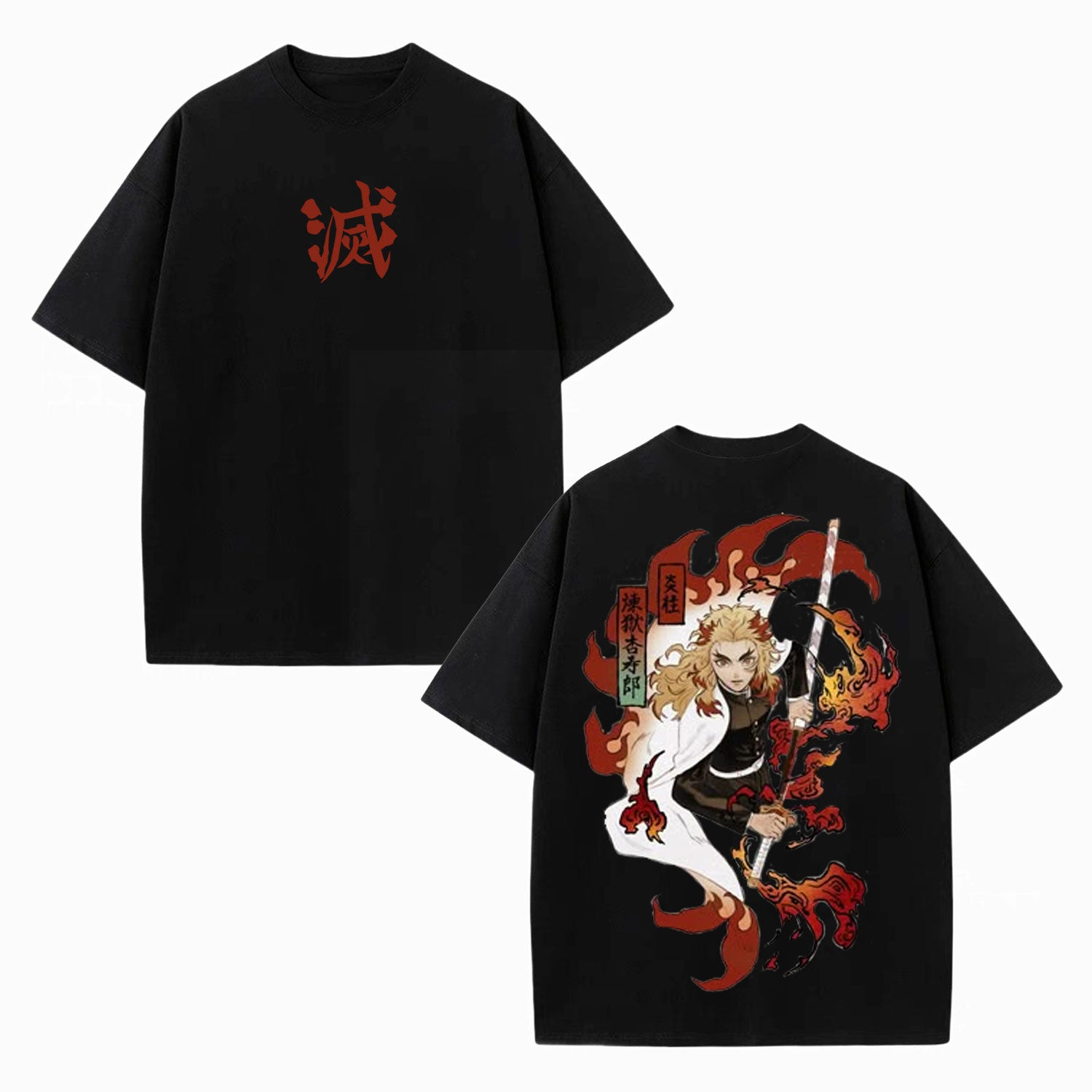UNISEX ANIME INSPIRED VINTAGE OVERSIZED TEE丨DEMON SLAYER-[DS]