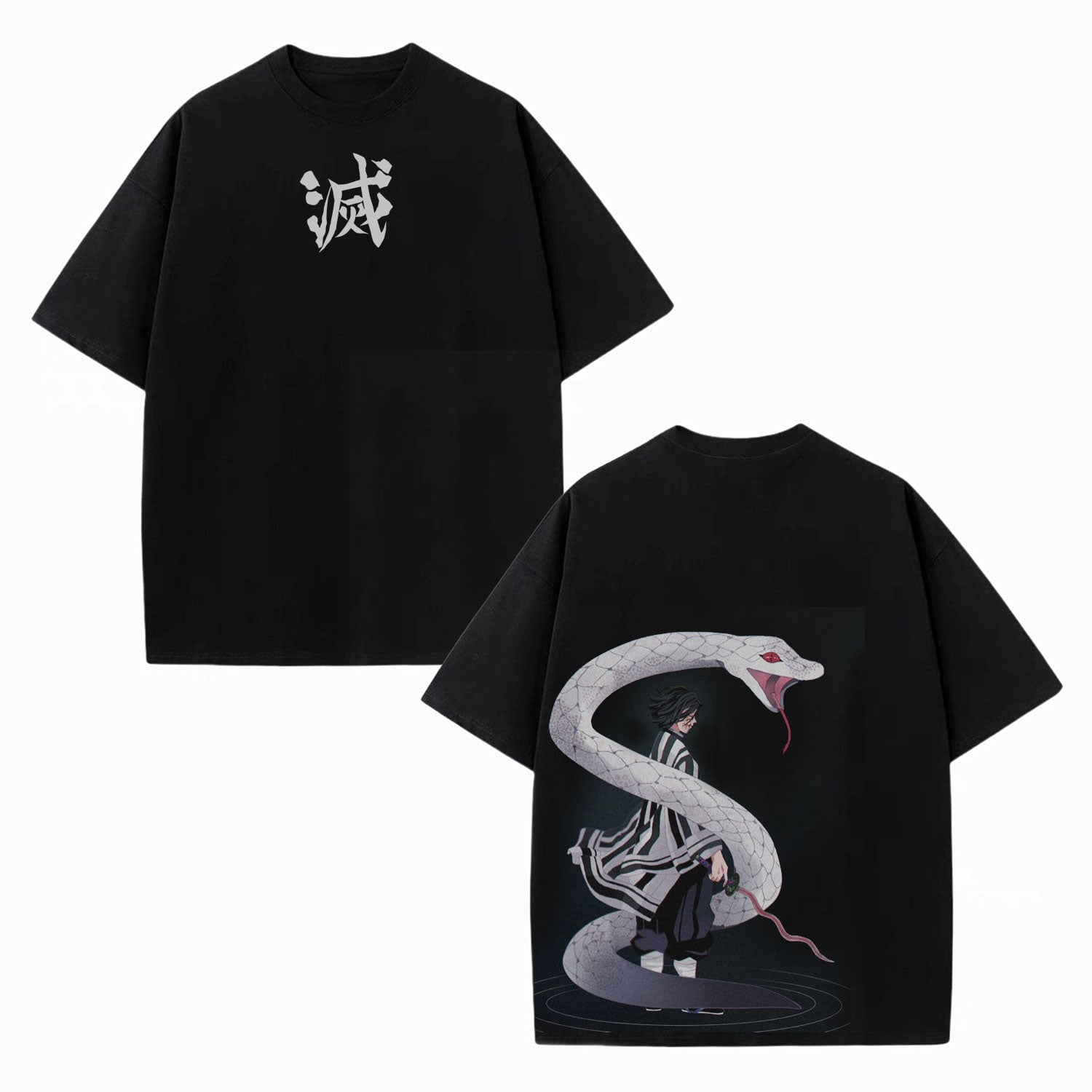 UNISEX ANIME INSPIRED VINTAGE OVERSIZED TEE丨DEMON SLAYER-[DS]