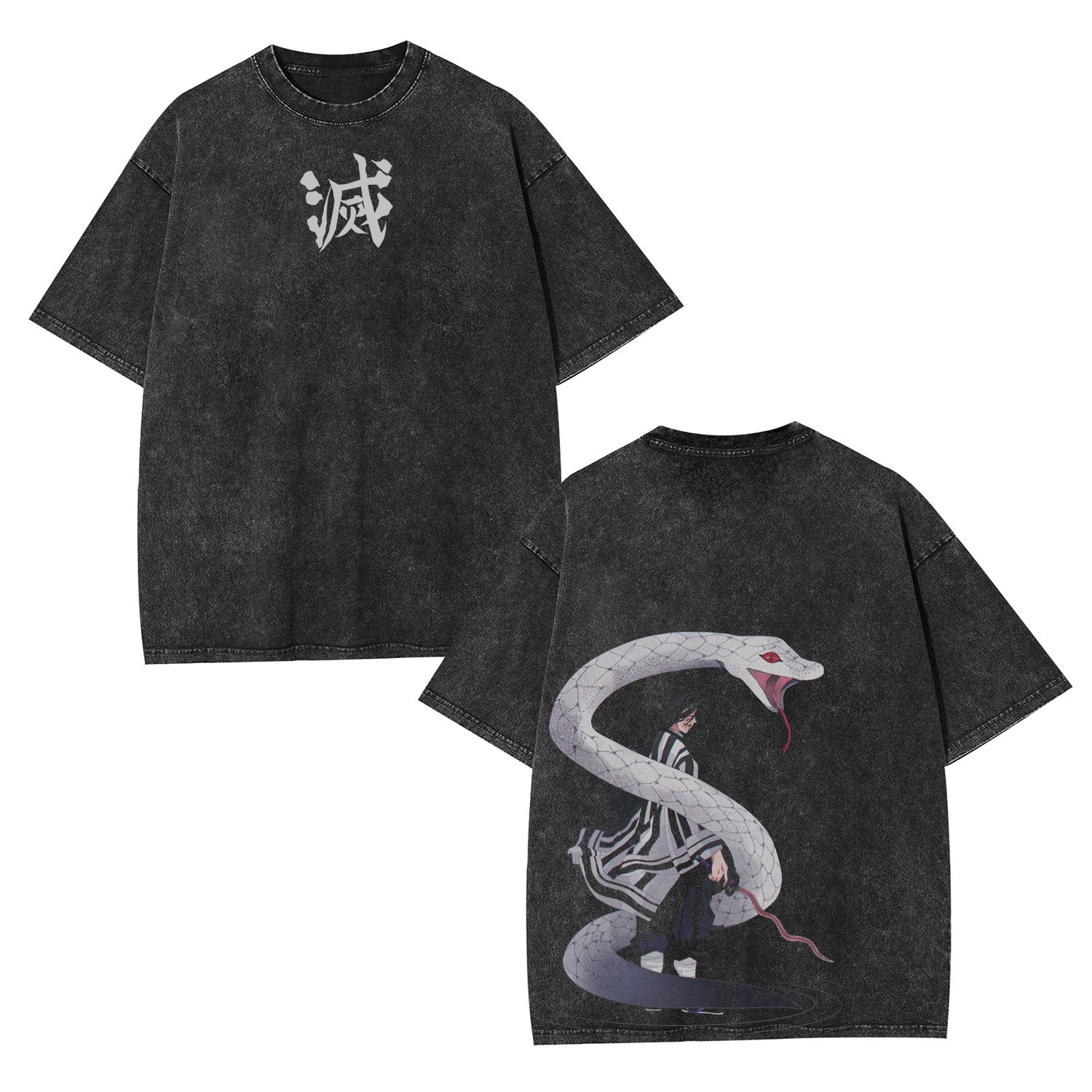 UNISEX ANIME INSPIRED VINTAGE OVERSIZED TEE丨DEMON SLAYER-[DS]