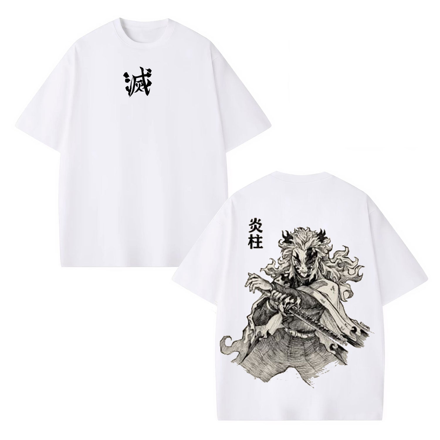 UNISEX ANIME INSPIRED VINTAGE OVERSIZED TEE丨DEMON SLAYER-[DS]