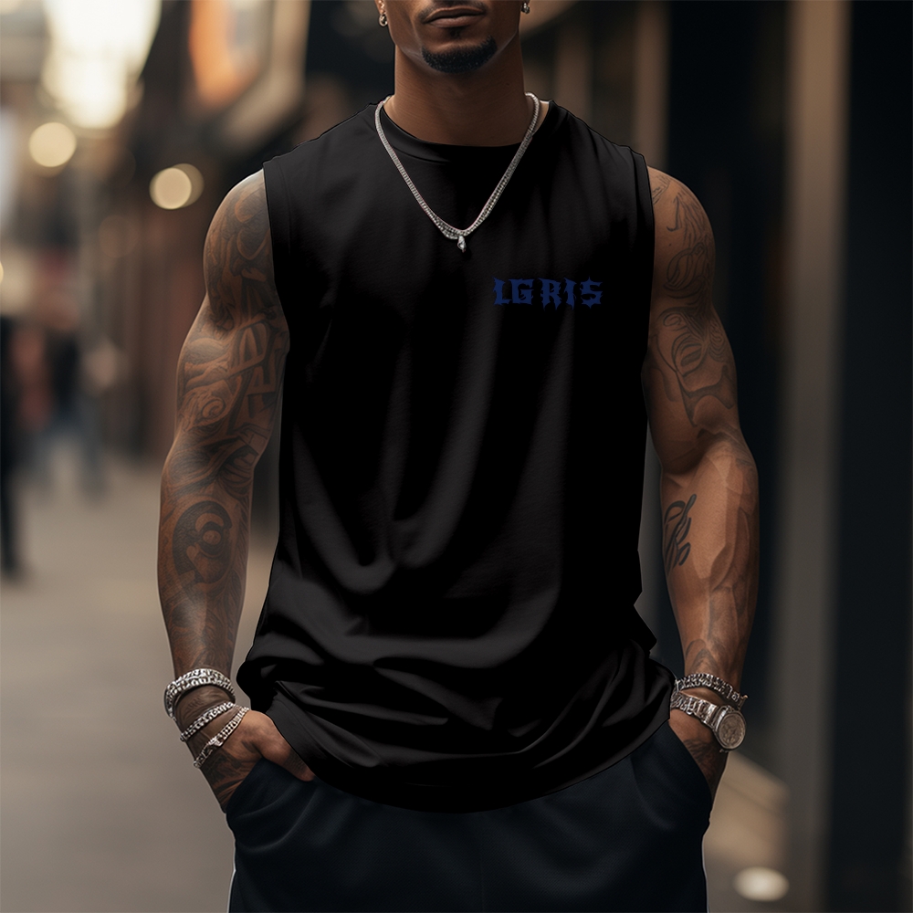 Oversized Anime Print Gym Tank Top-AnimeClothe