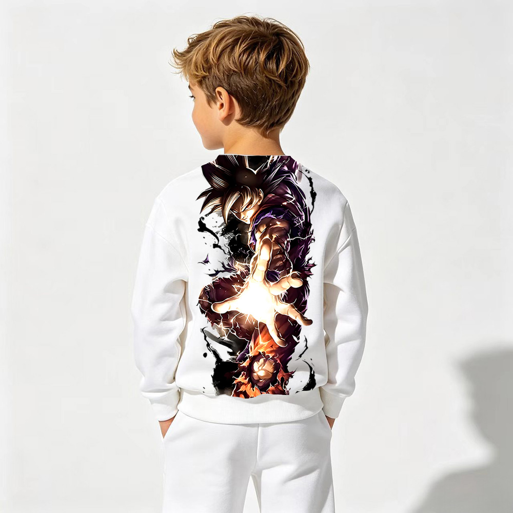 Dragon Ball Anime Graphic Crewneck Sweatshirt for Goku Kids Cartoon Print Cotton Tee