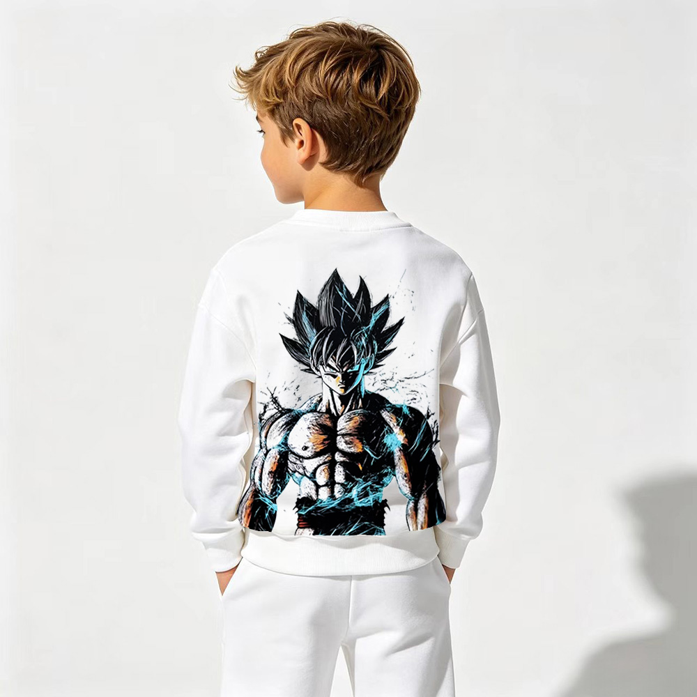 Dragon Ball Anime Graphic Crewneck Sweatshirt for Goku Kids Cartoon Print Cotton Tee
