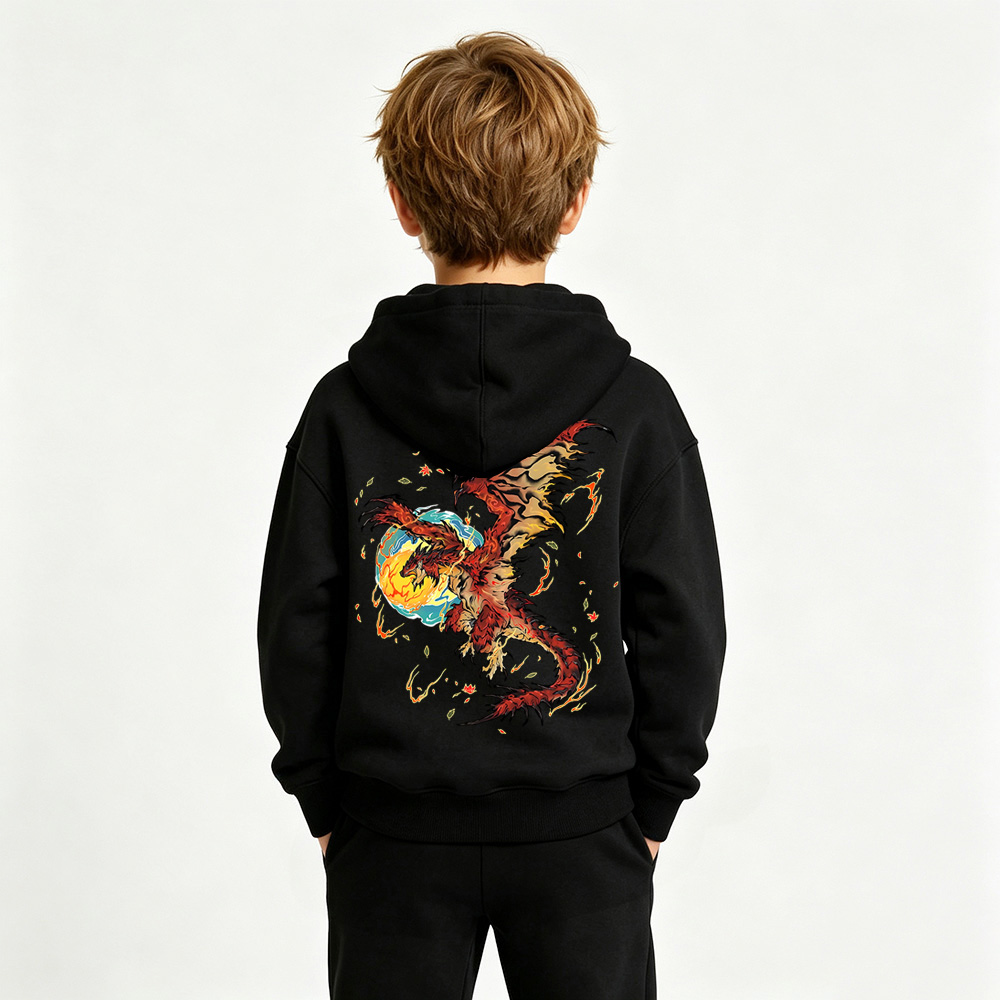 Pokémon Anime Graphic Hoodie for Kids Cartoon Print Cotton Tee