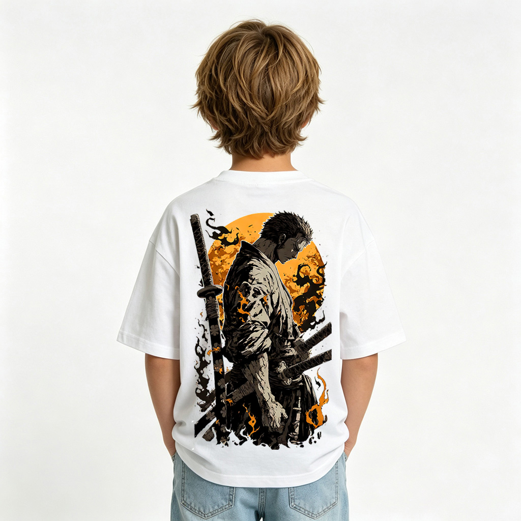 One Piece Anime Graphic T-Shirt for Zoro Kids Cartoon Print Cotton Tee