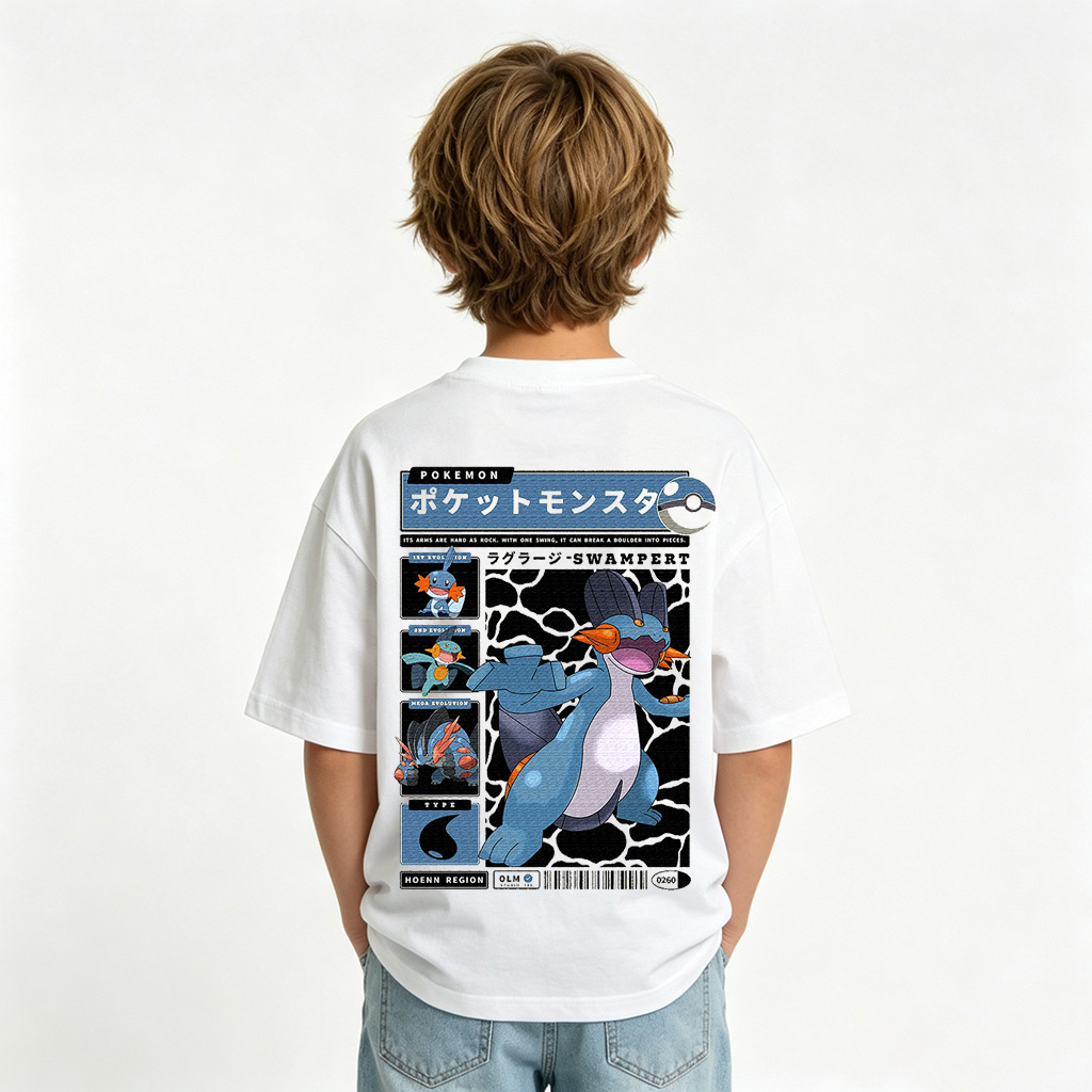 Pokémon Anime Graphic T-Shirt for Kids Cartoon Print Cotton Tee