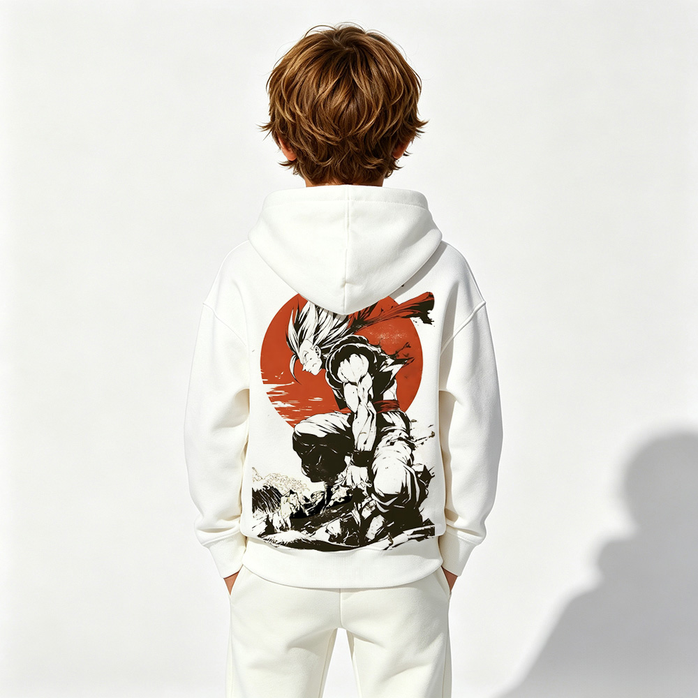 Dragon Ball Anime Graphic Hoodie for Goku Kids Cartoon Print Cotton Tee