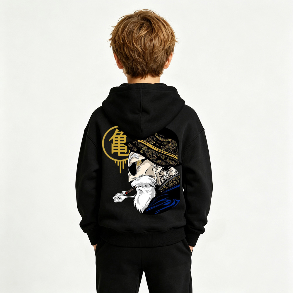 Dragon Ball Anime Graphic Hoodie for Master Roshi Kids Cartoon Print Cotton Tee