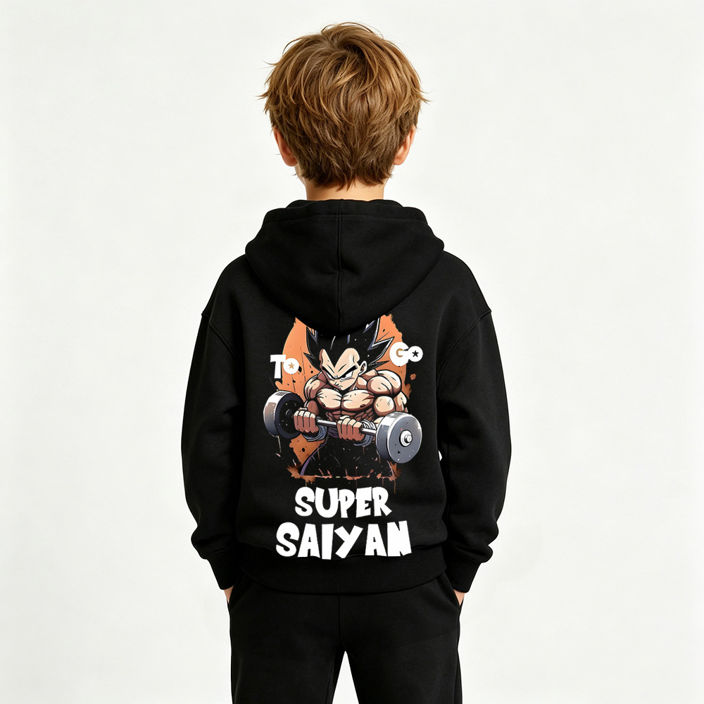 Dragon Ball Anime Graphic Hoodie for Vegeta Kids Cartoon Print Cotton Tee