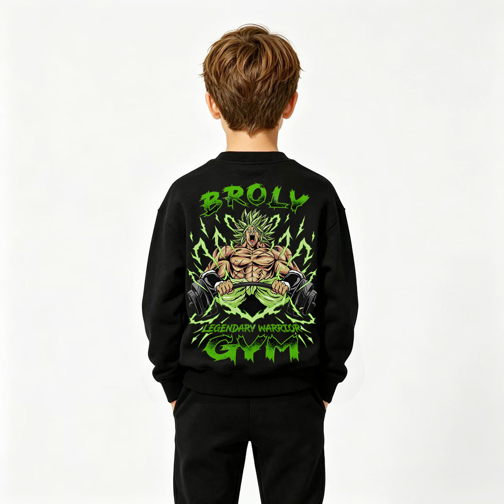 Dragon Ball Anime Graphic Crewneck Sweatshirt for Broly Kids Cartoon Print Cotton Tee