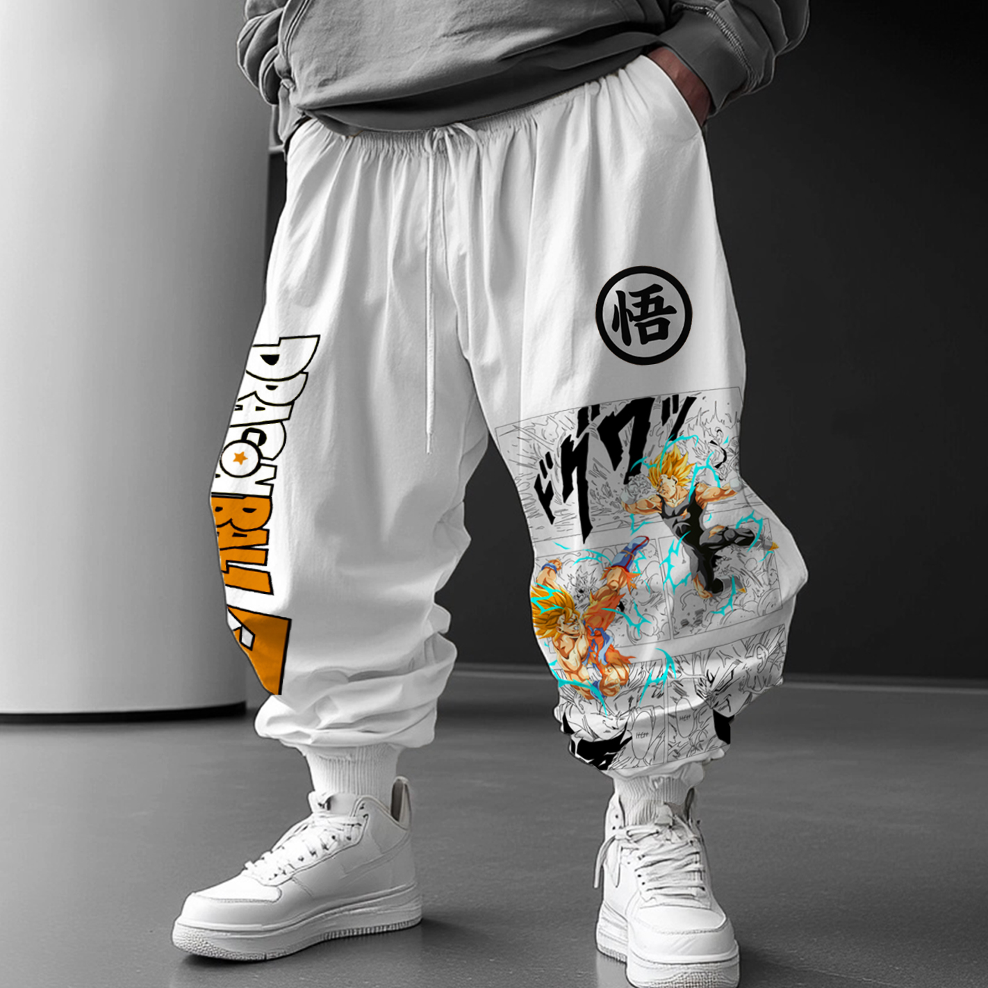 Unisex Anime Lover Casual Print Oversized Harem Pants-AnimeClothe