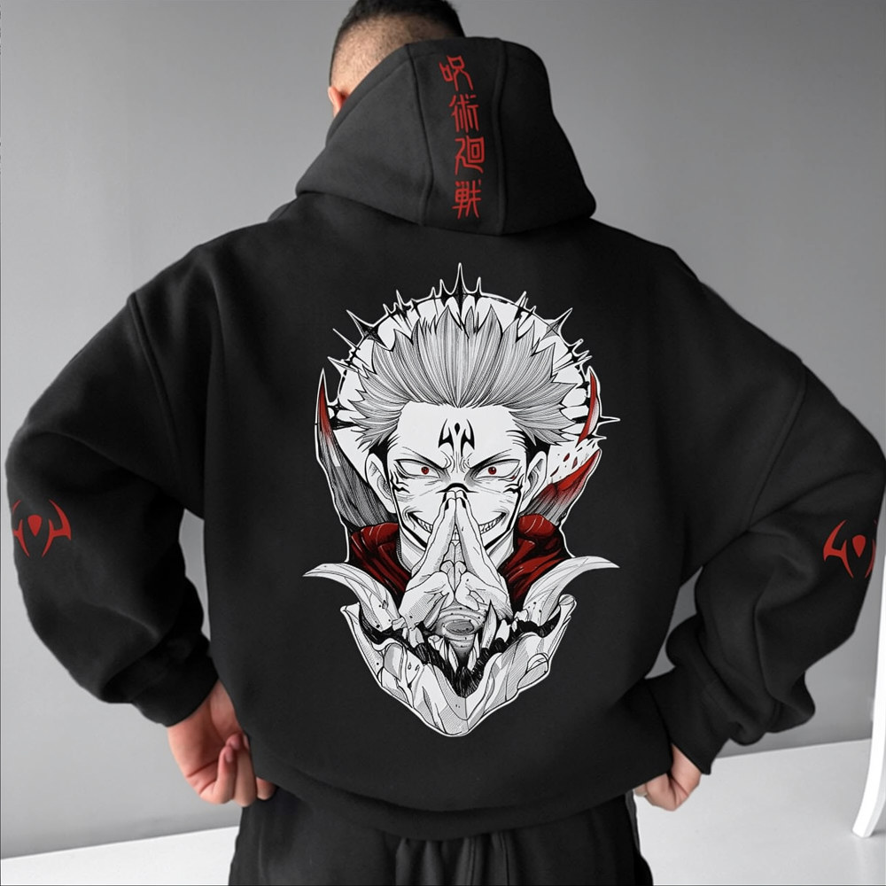 Jujutsu Kaisen Anime Theme Cartoon Print Cotton Hoodie