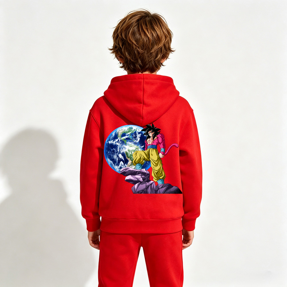 Dragon Ball Goku Anime Graphic Hoodie for Kids Cartoon Print Cotton Tee