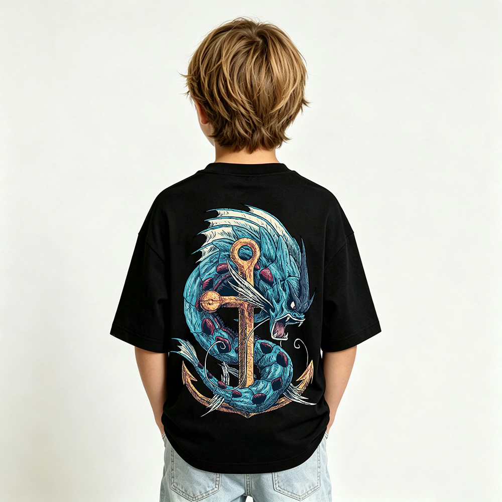 Pokémon Anime Graphic T-Shirt for Gyarados Kids Cartoon Print Cotton Tee