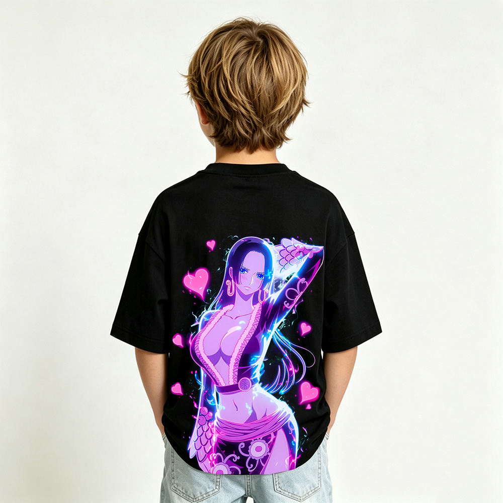 One Piece Anime Graphic T-Shirt for Boa Hancock Kids Cartoon Print Cotton Tee