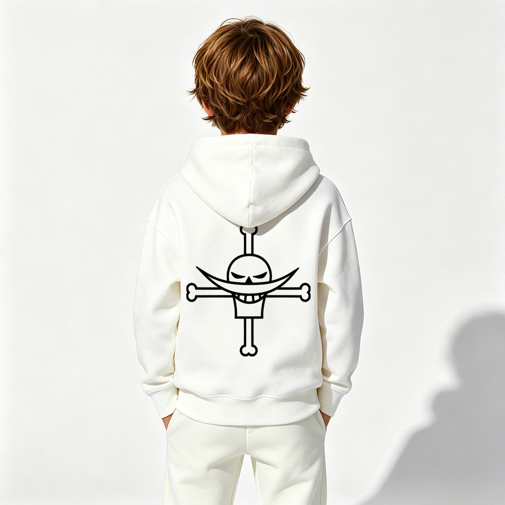One Piece Anime Graphic Hoodie for Ace Kids Cartoon Print Cotton Tee