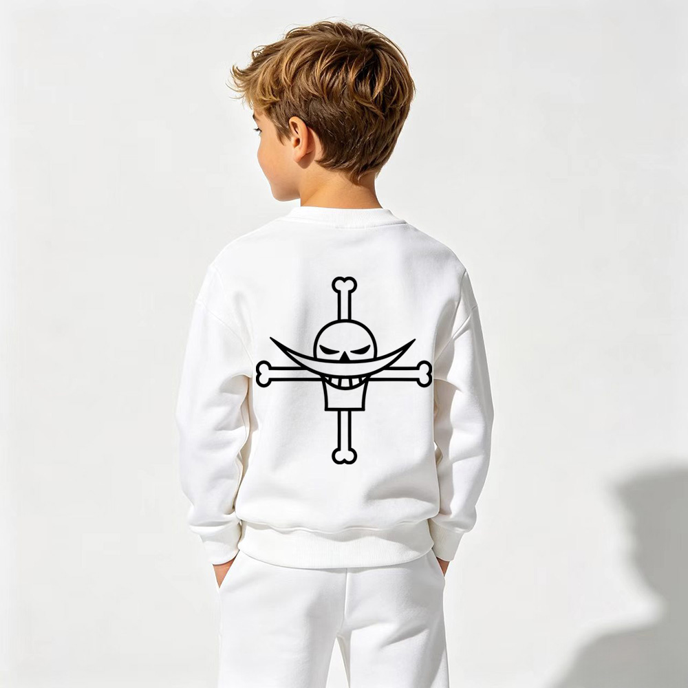 One Piece Anime Graphic Crewneck Sweatshirt for Ace Kids Cartoon Print Cotton Tee