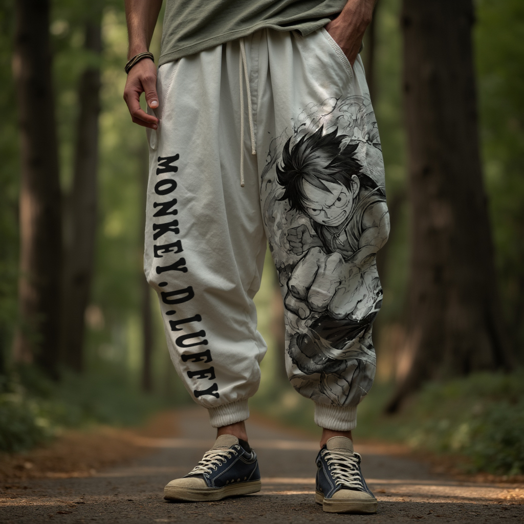 Men's Casual Anime Pencil Pants-AnimeClothe