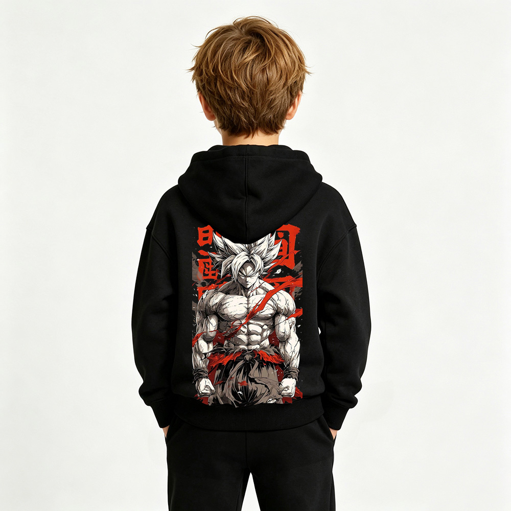 Dragon Ball Anime Graphic Hoodie for Goku Kids Cartoon Print Cotton Tee