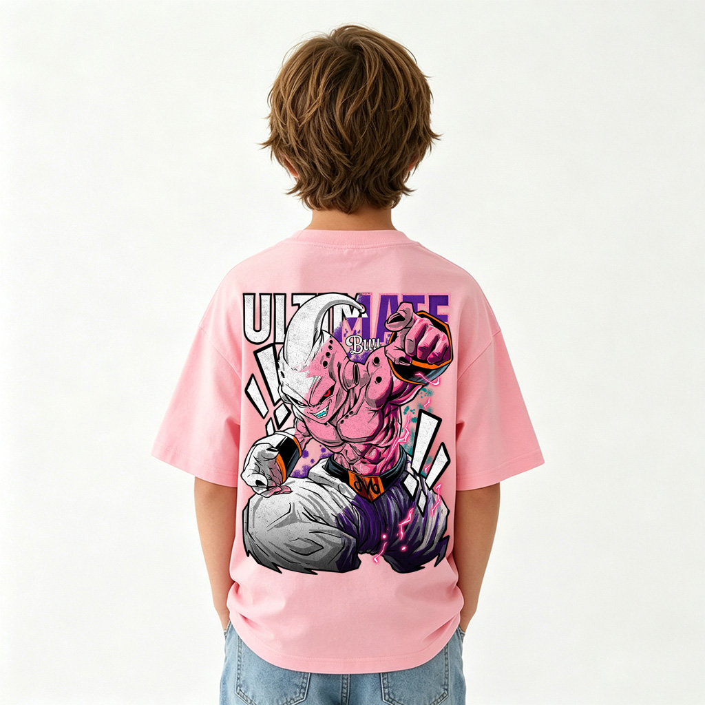 Dragon Ball Majin Buu Anime Graphic T-shirts for Kids Cartoon Print Cotton Tee