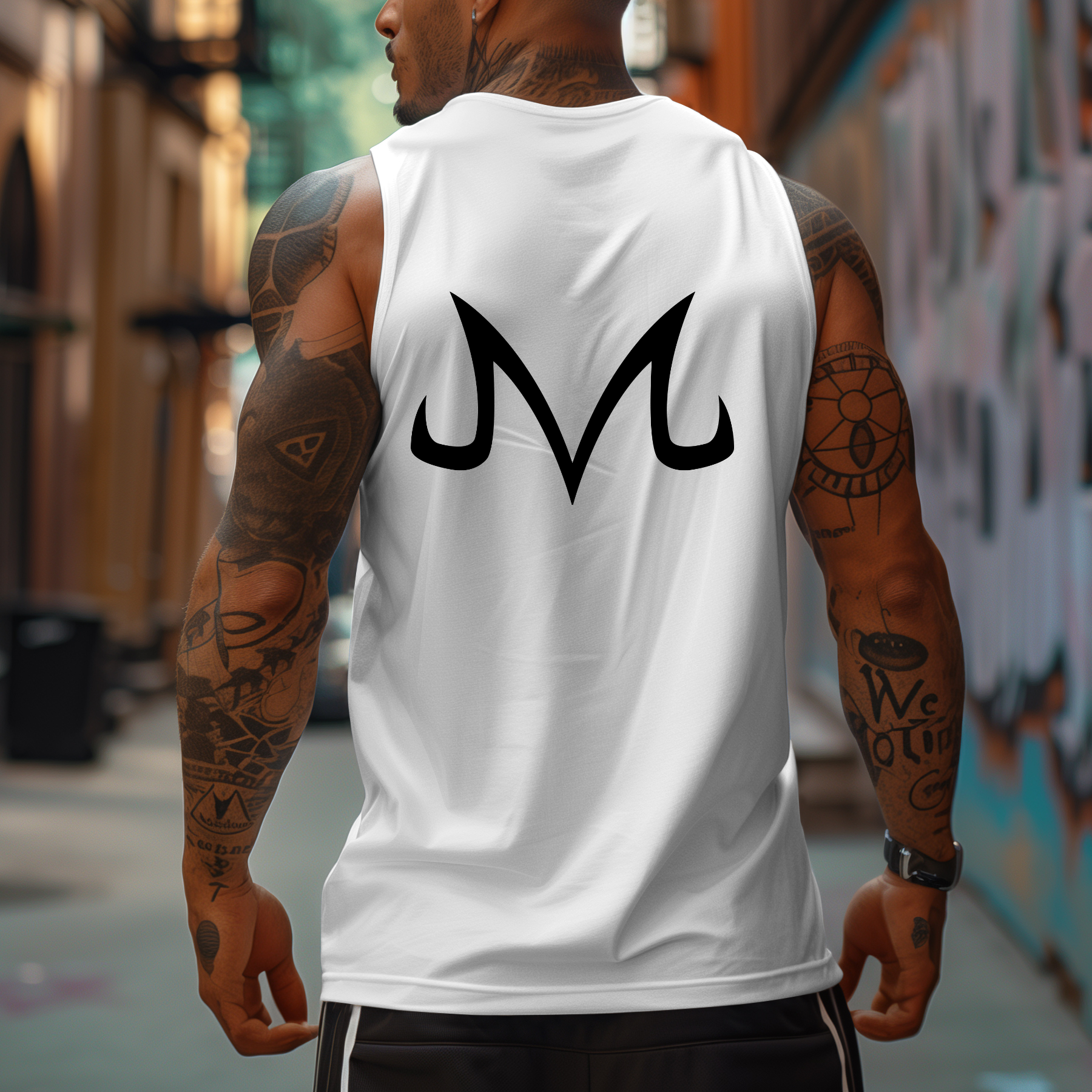 Oversized Simple Letter Anime Print Tank Top-AnimeClothe