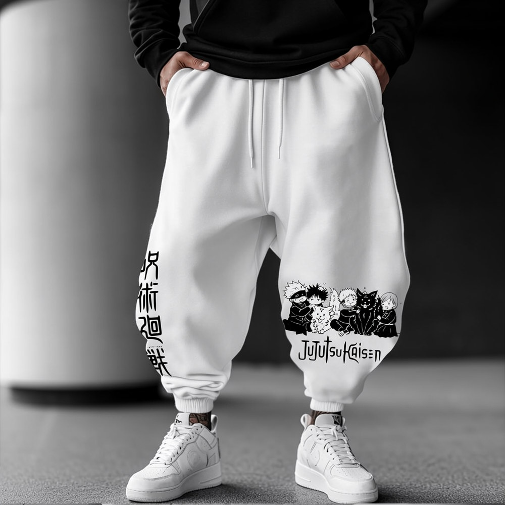 Jujutsu Kaisen Anime Theme Cartoon Print Pure Pants