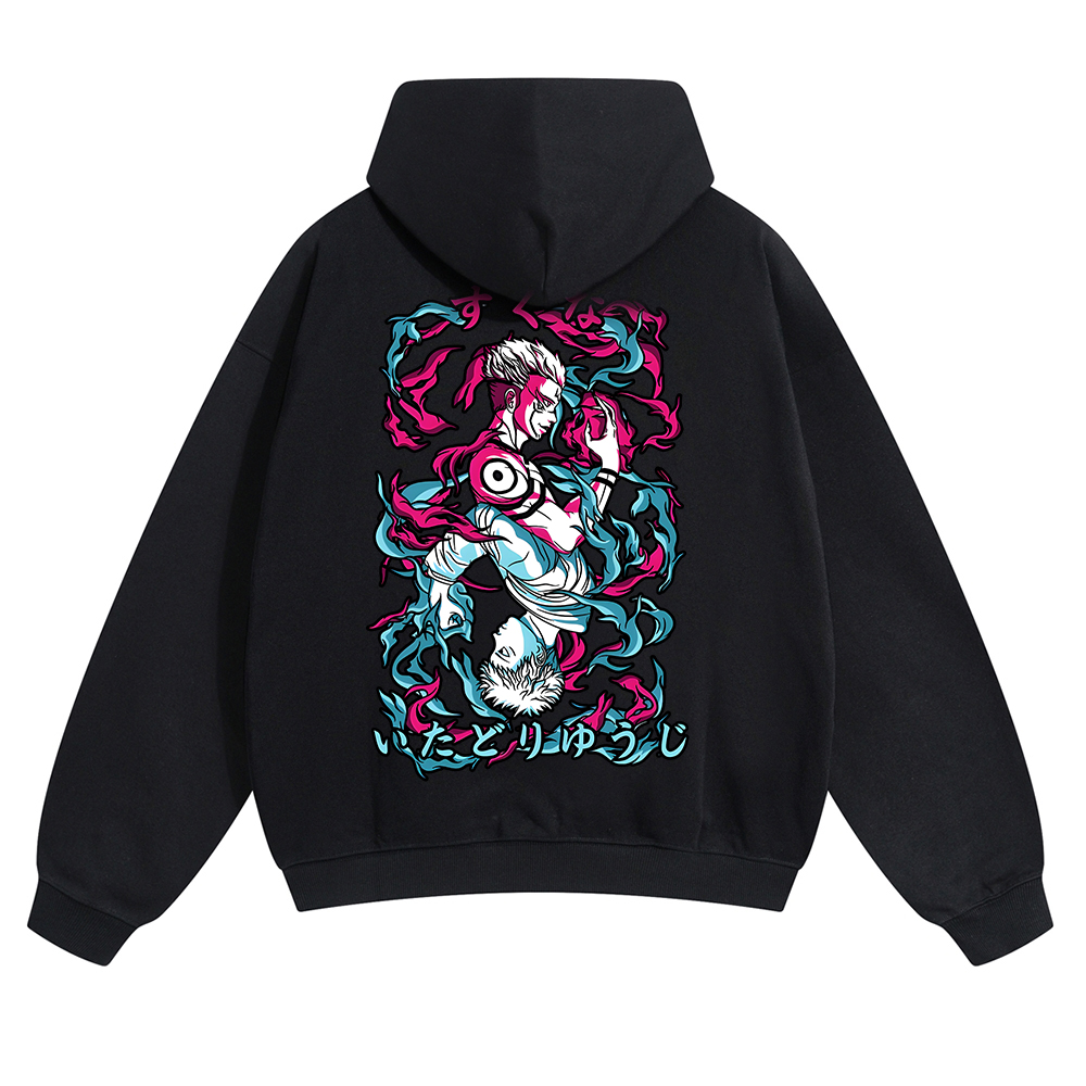 Oversized Unisex Jujutsu Kaisen Anime Print Hoodie-AnimeClothe