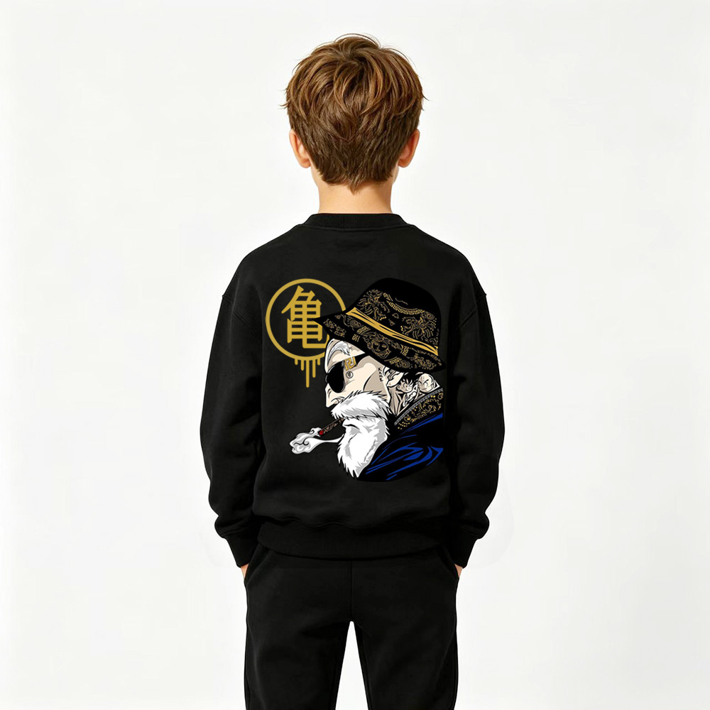 Dragon Ball Anime Graphic Crewneck Sweatshirt for Master Roshi Kids Cartoon Print Cotton Tee
