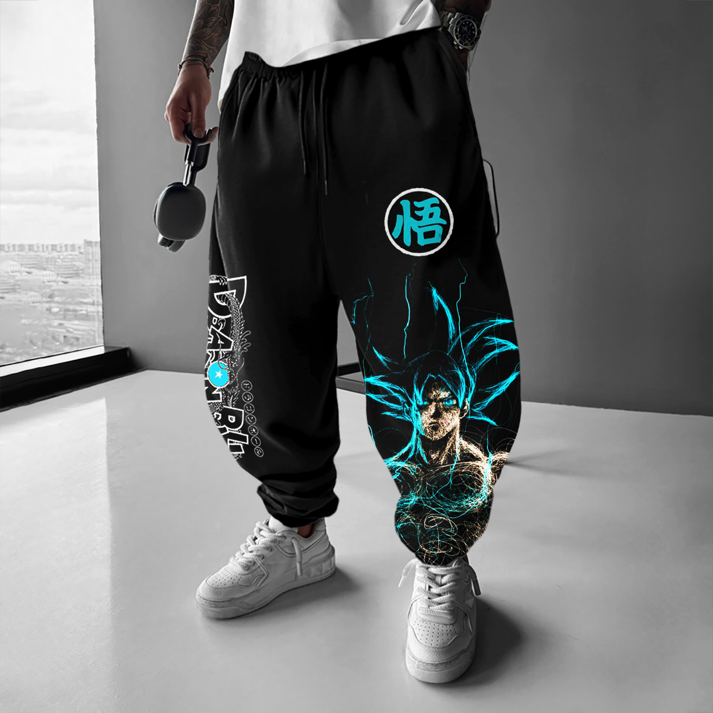 Unisex Oversized Anime Loose Casual Harem Pants-AnimeClothe