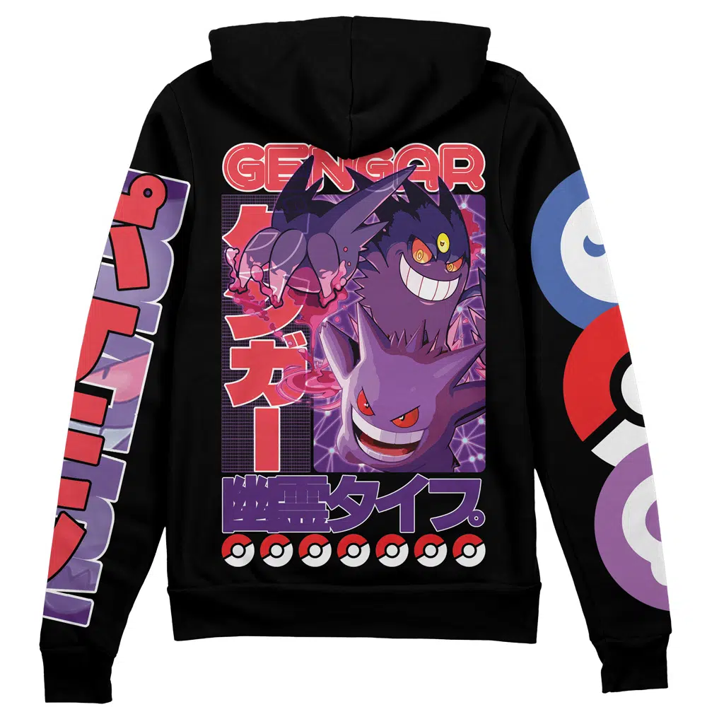 Gengar V2 Pokemon Streetwear Zip Hoodie Jacket